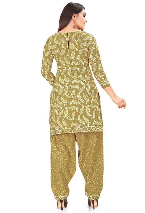 Green Pure Jaipuri Cambric Cotton Printed Unstitched Salwar Suit Material