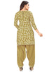 Green Pure Jaipuri Cambric Cotton Printed Unstitched Salwar Suit Material