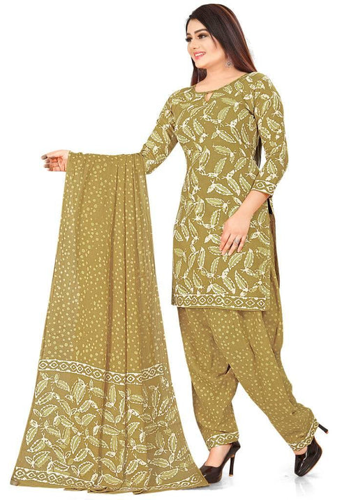 Green Pure Jaipuri Cambric Cotton Printed Unstitched Salwar Suit Material