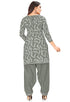 Grey Pure Jaipuri Cambric Cotton Printed Unstitched Salwar Suit Material