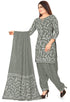 Grey Pure Jaipuri Cambric Cotton Printed Unstitched Salwar Suit Material