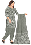Grey Pure Jaipuri Cambric Cotton Printed Unstitched Salwar Suit Material