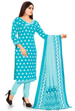 Light Blue Pure Jaipuri Cambric Cotton Printed Unstitched Salwar Suit Material