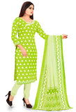 Parrot Green Pure Jaipuri Cambric Cotton Printed Unstitched Salwar Suit Material