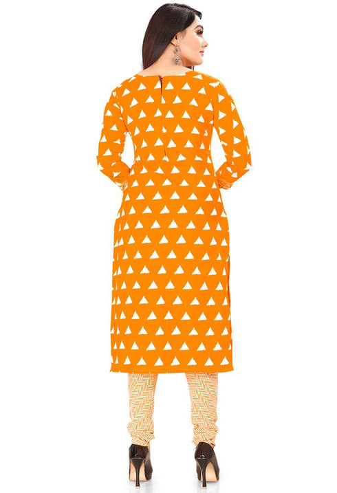Mustard Pure Jaipuri Cambric Cotton Printed Unstitched Salwar Suit Material