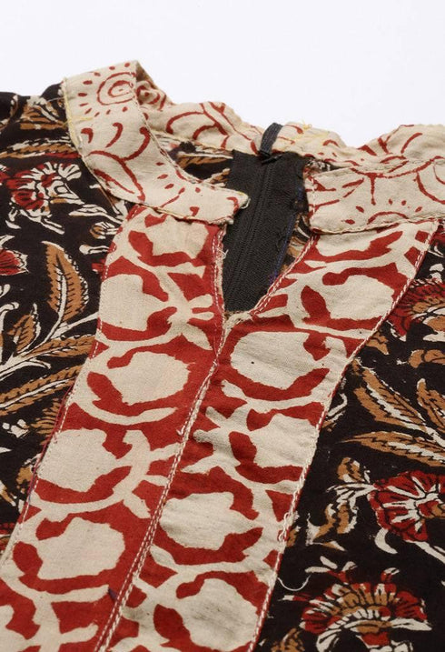 Black Pure Jaipuri Cambric Cotton Printed Unstitched Salwar Suit Material