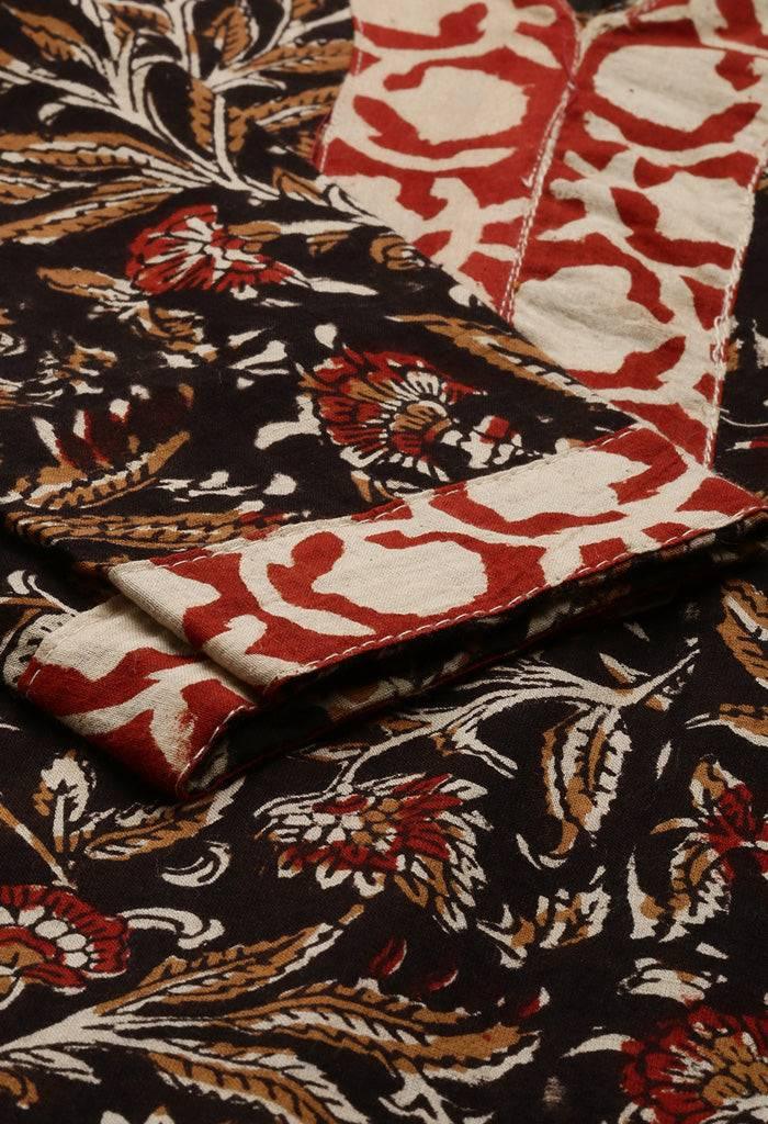 Black Pure Jaipuri Cambric Cotton Printed Unstitched Salwar Suit Material