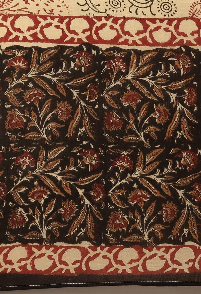 Black Pure Jaipuri Cambric Cotton Printed Unstitched Salwar Suit Material