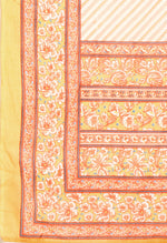 Load image into Gallery viewer, Mustard And Peach Pure Cambric Cotton Printed Unstitched Salwar Suit Material
