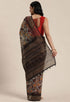 Grey Cotton Silk Kalamkari Printed Traditional Saree
