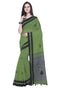 Green Linen Cotton Printed Traditional Saree