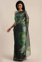 Load image into Gallery viewer, Bottle Green Organza  Printed Traditional Saree