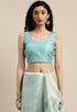 Light Aqua Green Organza  Printed Traditional  Saree