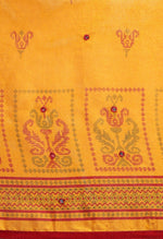 Load image into Gallery viewer, Yellow &amp; Red Jute Silk Embellished Embellished Traditional Saree