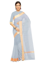 Load image into Gallery viewer, Grey Pure Cotton Printed Traditional Saree