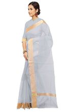 Load image into Gallery viewer, Grey Pure Cotton Printed Traditional Saree