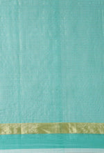 Load image into Gallery viewer, Green kota Doria Cotton Plain Traditional Saree