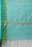 Green kota Doria Cotton Plain Traditional Saree