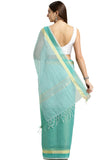 Green kota Doria Cotton Plain Traditional Saree