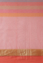 Load image into Gallery viewer, Light Pink kota Doria Cotton With Multicolored Striped Printed Traditional Saree