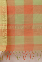 Load image into Gallery viewer, Orange &amp; Green kota Doria Cotton Printed Traditional Saree