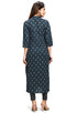 Navy Blue Pure Cambric Cotton Jaipuri Printed Kurti