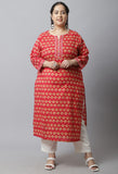 Pure Cambric Cotton Jaipuri Printed Plus Size Kurti