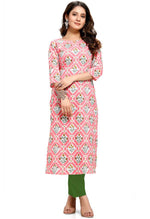 Load image into Gallery viewer, Beige Pure Cambric Cotton Jaipuri Printed Kurti