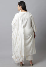 Load image into Gallery viewer, Pure Cambric Cotton Embroidered Plus Size Kurta Set With Dupatta
