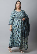Load image into Gallery viewer, Pure Cambric Cotton Printed Plus Size Kurta Set With Dupatta
