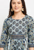 Blue Pure Cambric Cotton Printed Kurta Set With Dupatta