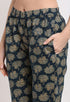 Navy Blue Pure Cambric Cotton Embroidered Kurta Set With Dupatta