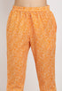 Orange Pure Cambric Cotton Floral Embroidered Kurta Set With Dupatta