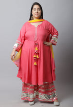 Load image into Gallery viewer, Pure Cambric Cotton Solid Plus Size Kurta Set With Dupatta
