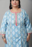 Pure Cambric Cotton Printed Kurta Set With Dupatta