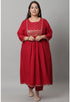 Rayon Embroidered Kurta Set With Dupatta