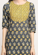 Load image into Gallery viewer, Grey Pure Cambric Cotton Floral Embroidered Kurta Set With Dupatta
