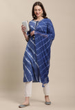 Blue Pure Cambric Cotton Embroidered Kurta Set With Dupatta