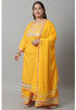 Pure Cotton Lurex Embroidered Kurta Set With Dupatta