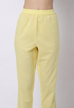 Load image into Gallery viewer, Yellow Pure Cambric Cotton Floral Embroidered Kurta Set With Dupatta
