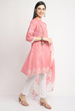 Pure Cambric Cotton Embroidered Kurta Set With Dupatta