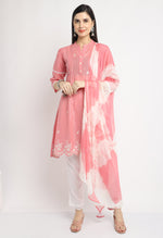 Load image into Gallery viewer, Pure Cambric Cotton Embroidered Kurta Set With Dupatta
