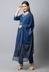 Rayon Slub  Embroidered Kurta Set With Dupatta