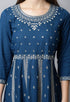 Rayon Slub  Embroidered Kurta Set With Dupatta