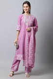 Pure Cambric Cotton Jaipuri Printed & Embroidered Kurta Set With Dupatta