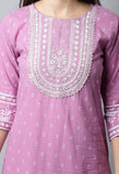 Pure Cambric Cotton Jaipuri Printed & Embroidered Kurta Set With Dupatta