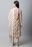 Pure Cambric Cotton Jaipuri Printed Kurta Set With Dupatta
