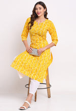 Load image into Gallery viewer, Yellow Pure Cambric Cotton Printed Kurta With Pant