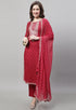 Pure Cotton Jaipuri Printed And Embroidered Kurta Set With Dupatta