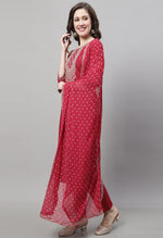 Load image into Gallery viewer, Pure Cotton Jaipuri Printed And Embroidered Kurta Set With Dupatta